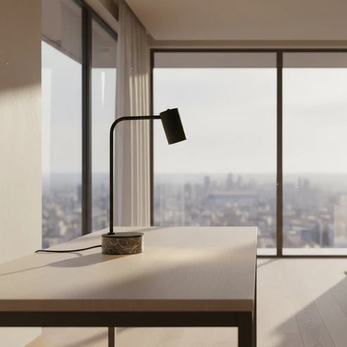 Curved Arm Marble Desk Lamp