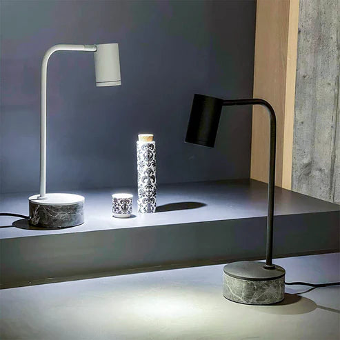 Curved Arm Marble Desk Lamp